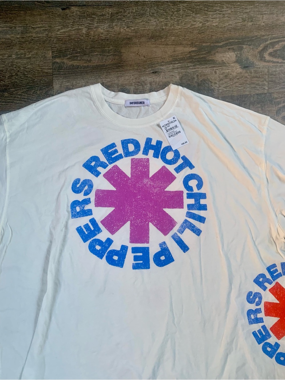 Daydreamer Graphic Concert T-Shirt Long Sleeve Tee with Blue Lettering